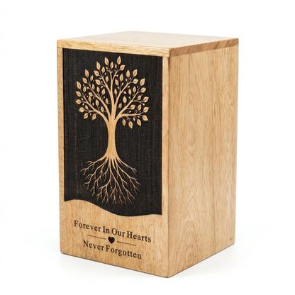 Personalized Tree of Life Wooden Urn for Ashes | Handmade Mango Wood Adult Cremation Urn