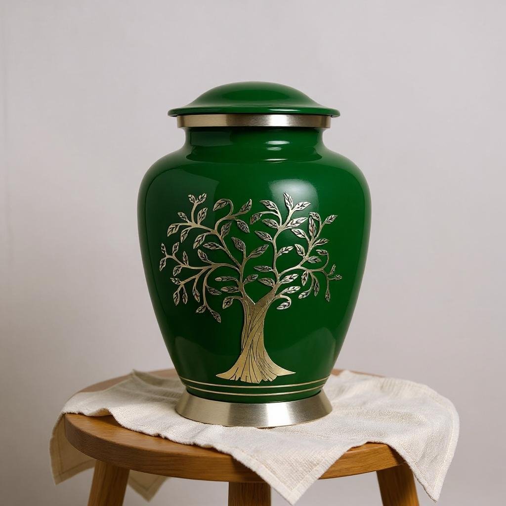 Green Tree of Life Cremation Urn image 0