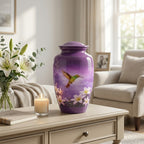 Purple Hummingbird Cremation Urn for Human Ashes – Adult, Keepsake