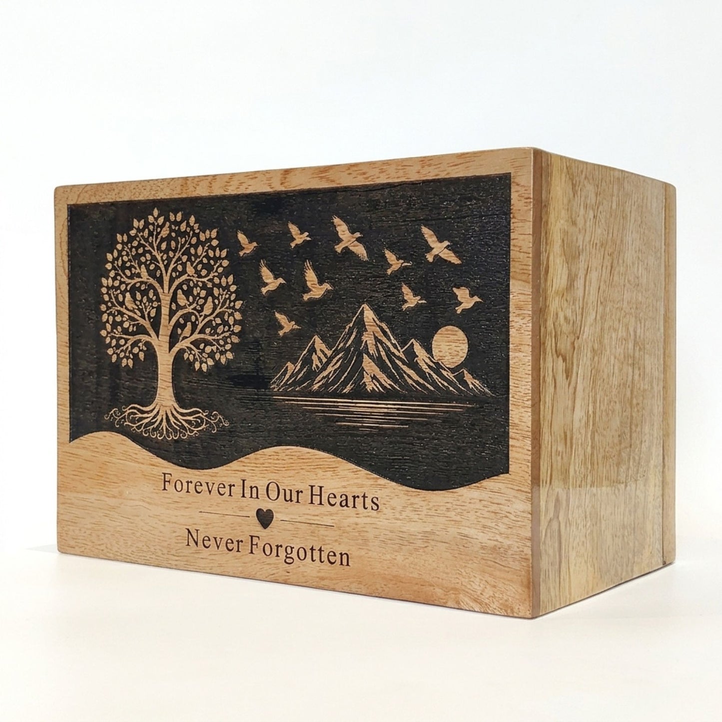 Personalized Tree of Life Wooden Urn for Ashes | Handmade Mango Wood Cremation Urn