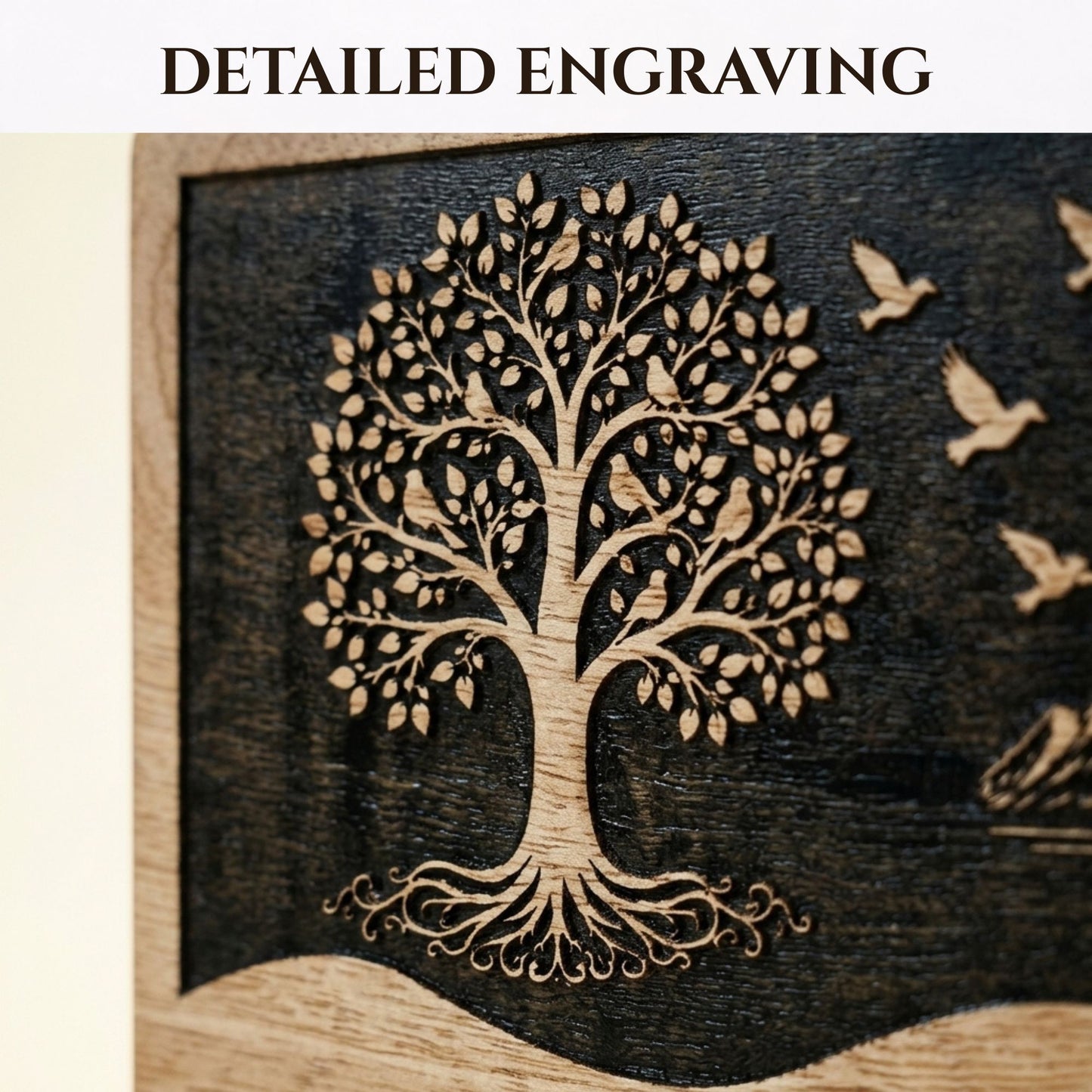 Personalized Tree of Life Wooden Urn for Ashes | Handmade Mango Wood Cremation Urn