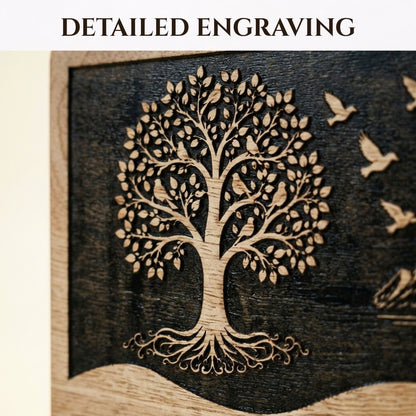 Personalized Tree of Life Wooden Urn for Ashes | Handmade Mango Wood Cremation Urn
