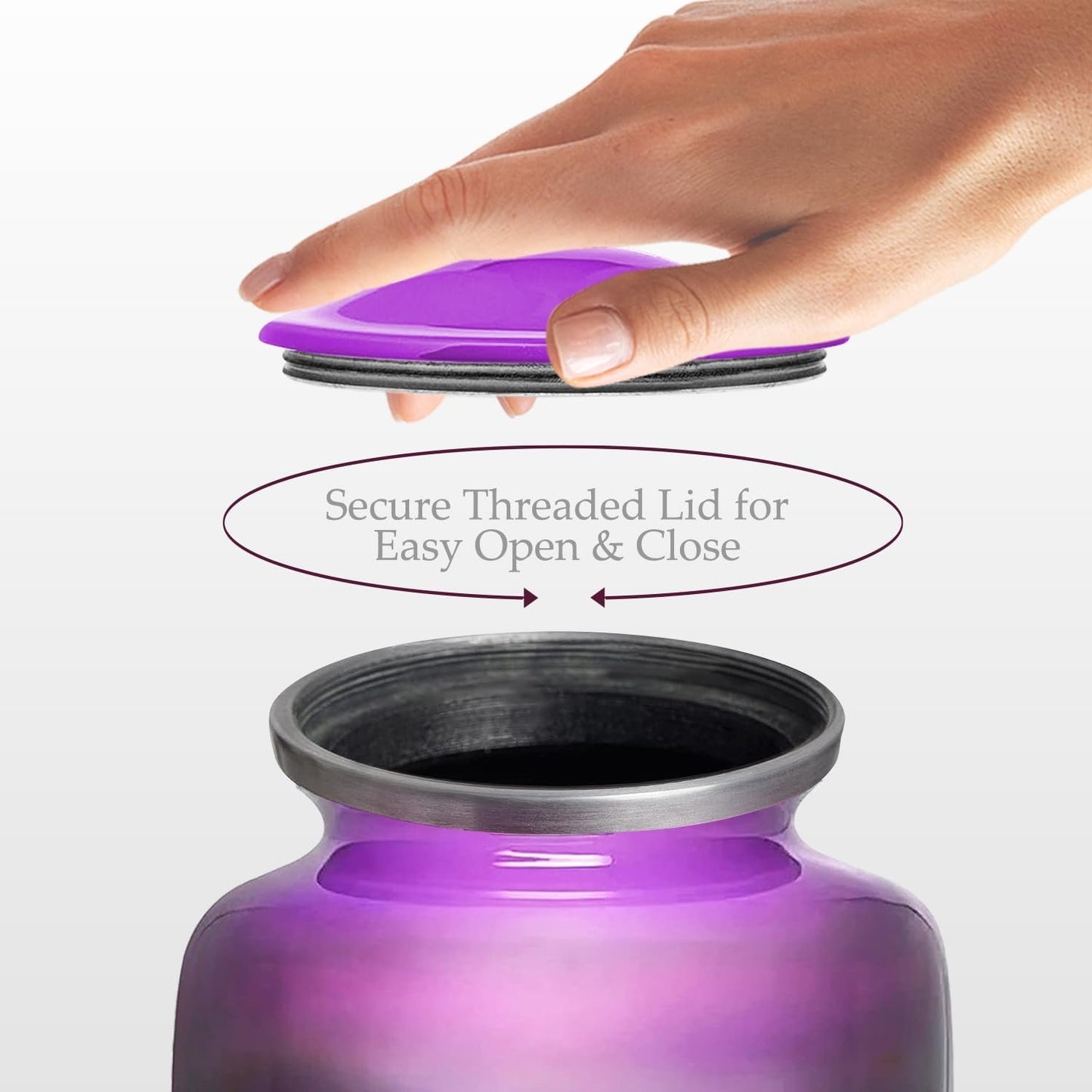 Purple Hummingbird Cremation Urn – Floral Memorial Urn for Ashes image 4