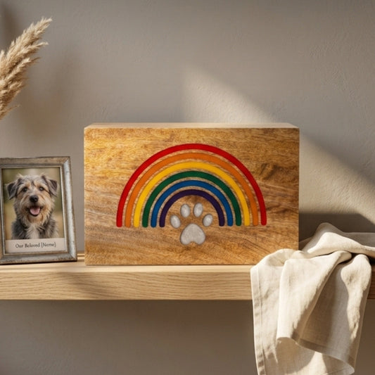Pet Rainbow Bridge Urn for Dog & Cat with Personalization