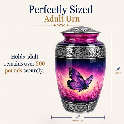 Purple Butterfly Memorial Urn