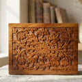 Hand-Carved Personalized Wooden Urn Box for Human Ashes – Adult & Keepsake Sizes