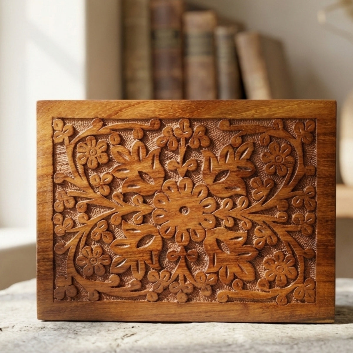 Hand-Carved Personalized Wooden Urn Box for Human Ashes – Adult & Keepsake Sizes