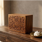 Hand-Carved Personalized Wooden Urn Box for Human Ashes – Adult & Keepsake Sizes