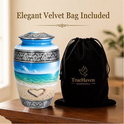 Beach Heart Memorial Urn
