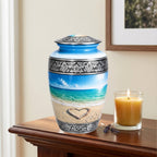 Beach Heart Cremation Urn for Human Ashes Adult 200 cubic in