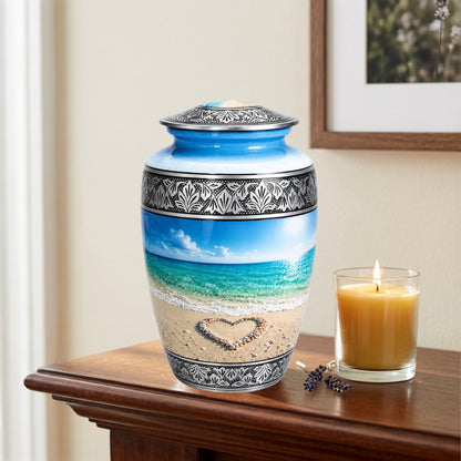 Beach Heart Memorial Urn