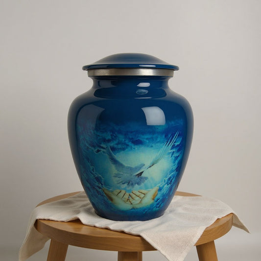 Blue Pigeon Cremation Urn for Human Ashes image 0