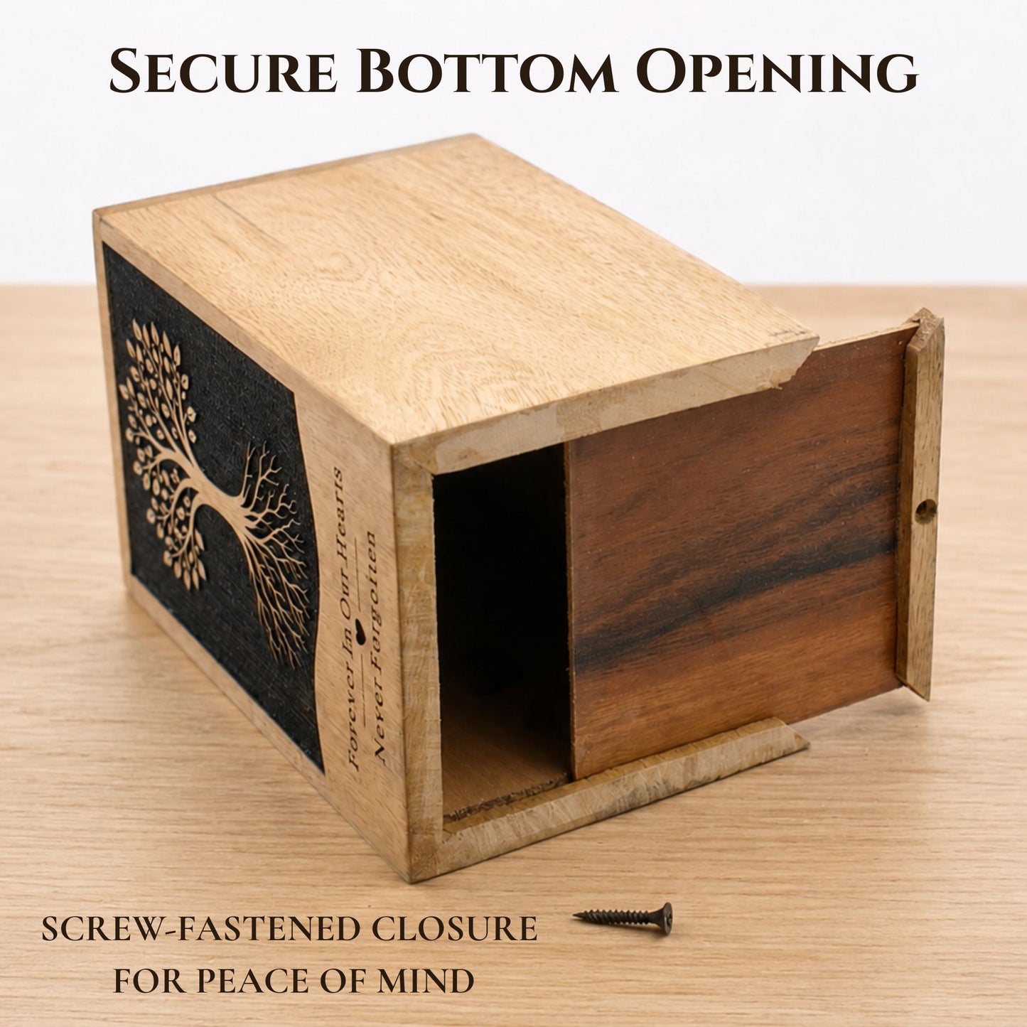 Personalized Tree of Life Wooden Urn for Ashes | Handmade Mango Wood Adult Cremation Urn