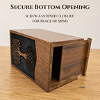 Personalized Tree of Life Rosewood Urn for Human Ashes