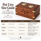 Personalized Wooden Pet Urn Box for Dog & Cat Ashes – Paw Print