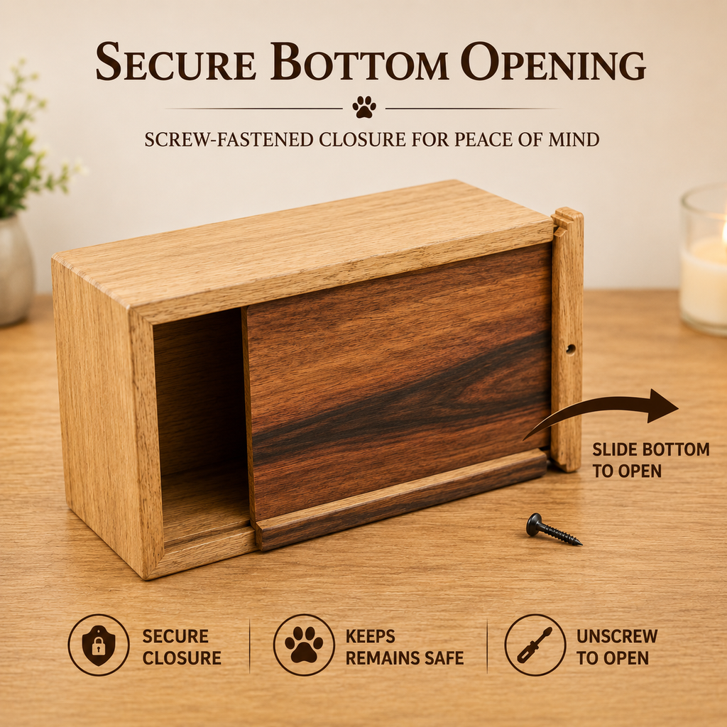 Personalized Wooden Pet Urn for Dog & Cat – Rainbow Bridge, Adult & Keepsake