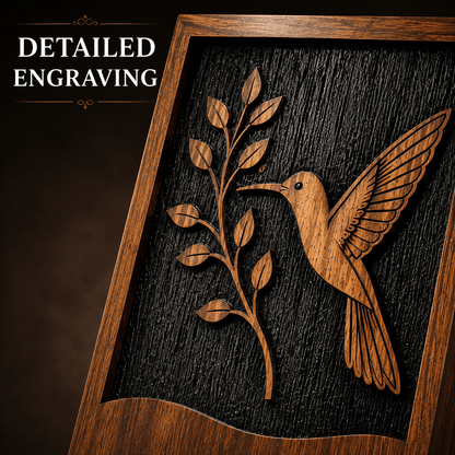 Personalized Hummingbird Rosewood Urn for Human Ashes – Adult & Keepsake