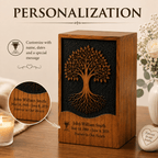 Personalized Tree of Life Rosewood Urn for Human Ashes