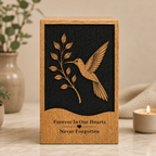 Personalized Hummingbird Solid Wood Urn for Human Ashes