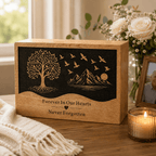 Personalized Tree of Life Engraved Wooden Urn for Human Ashes