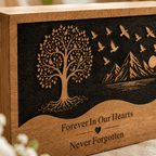 Personalized Tree of Life Engraved Wooden Urn for Human Ashes
