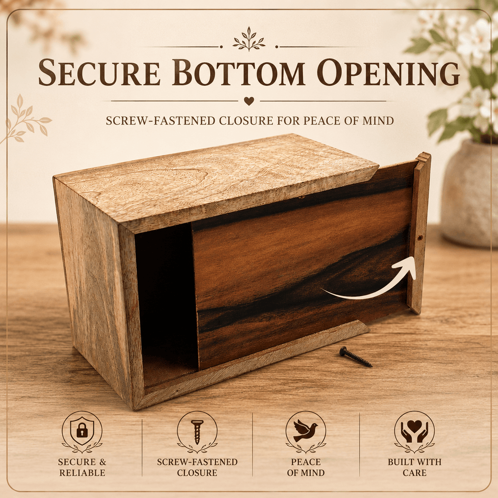 Personalized Tree of Life Engraved Wooden Urn for Human Ashes