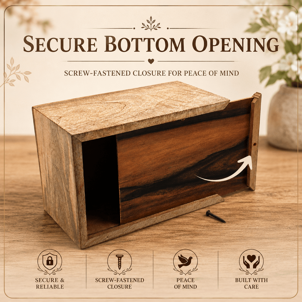 Personalized Tree of Life Wooden Urn for Human Ashes – Adult & Keepsake Sizes