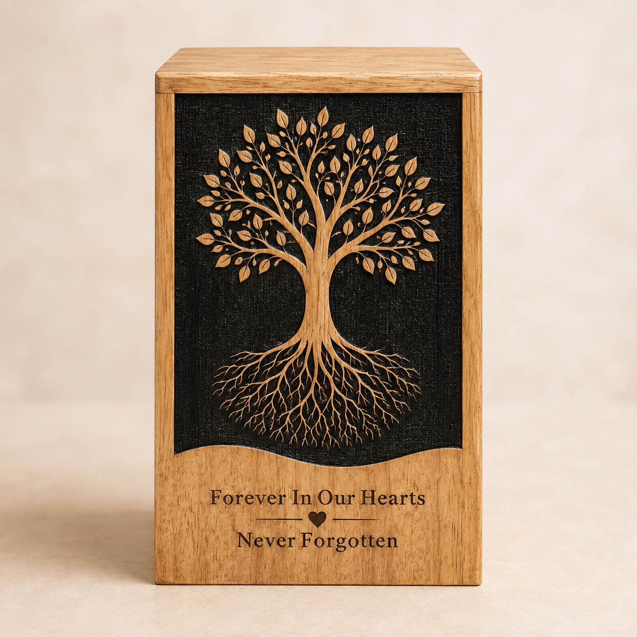 Personalized Tree of Life solid Wood Urn for Human Ashes – Adult & Keepsake