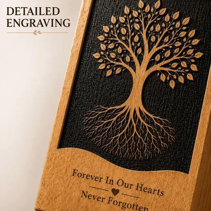 Personalized Tree of Life solid Wood Urn for Human Ashes – Adult & Keepsake